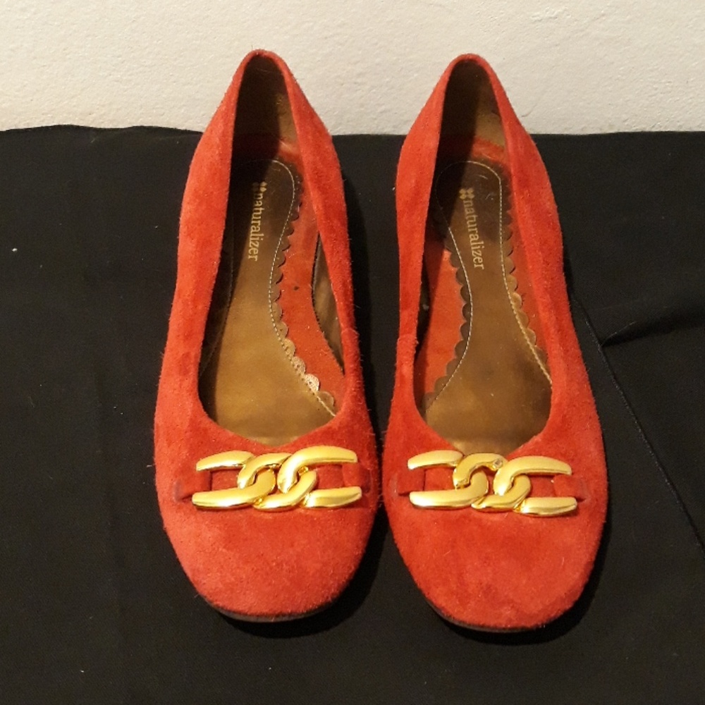 Naturalizer Leather Flats Red size7 1/2